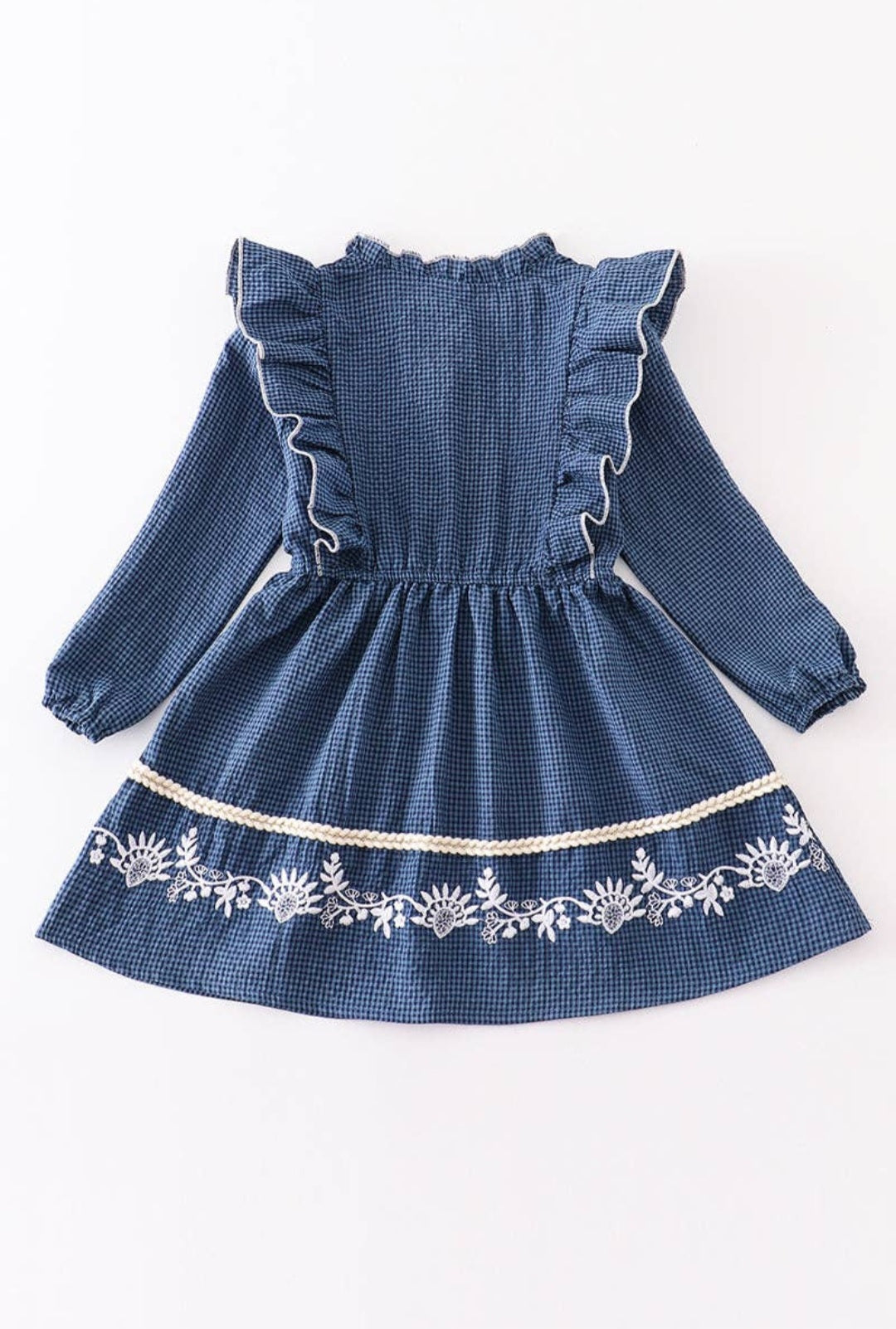 Navy Embroidered Dress