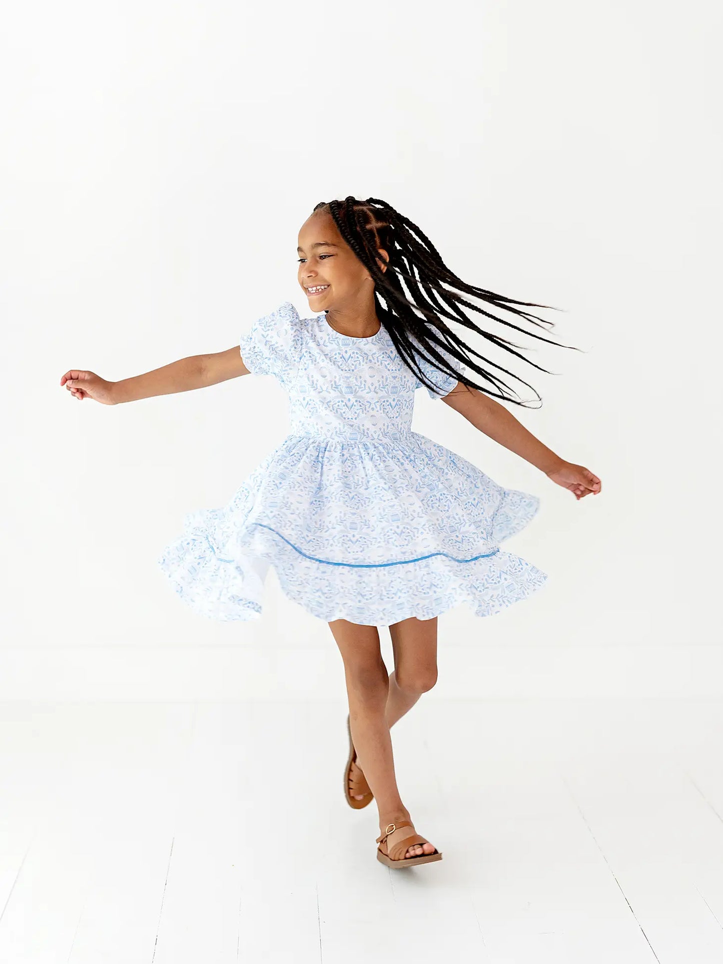 Aura Poplin Dress in Blue