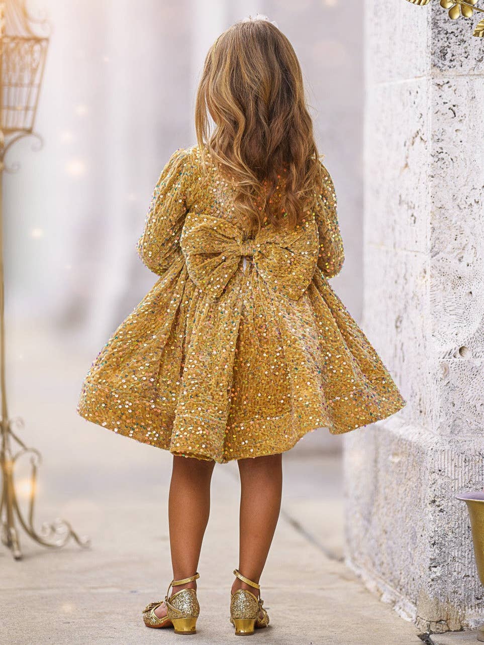 Gold Sequin Holiday Dress
