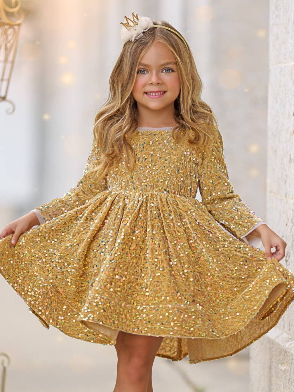 Gold Sequin Holiday Dress